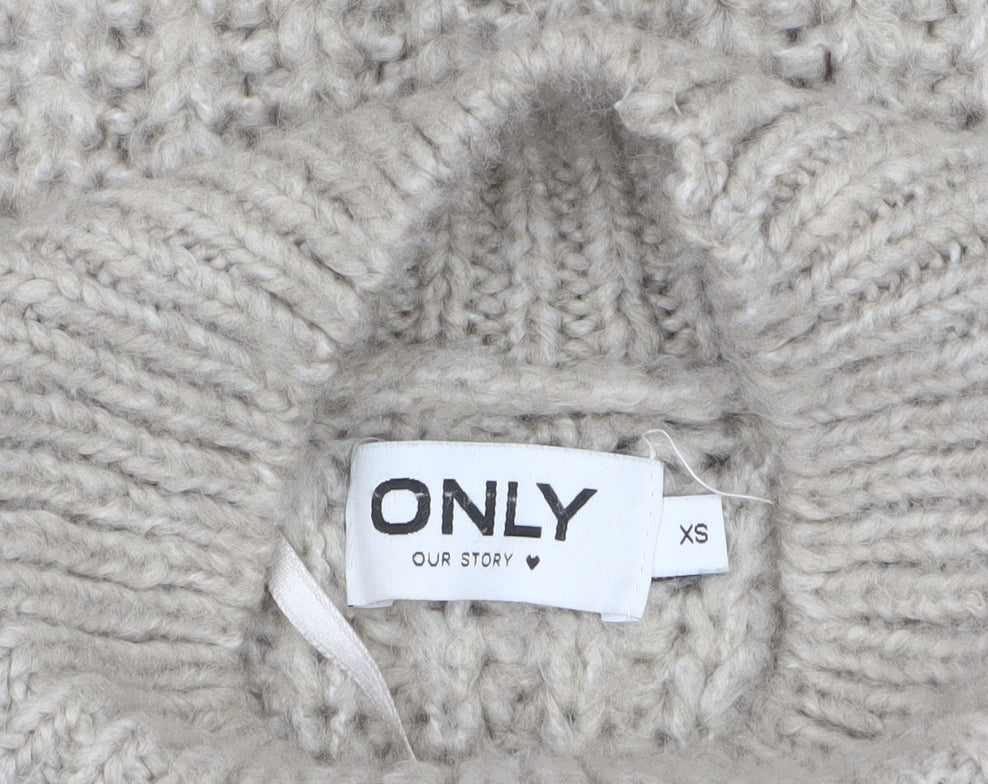 Womens UK Size XS Only Beige Pullover Jumper