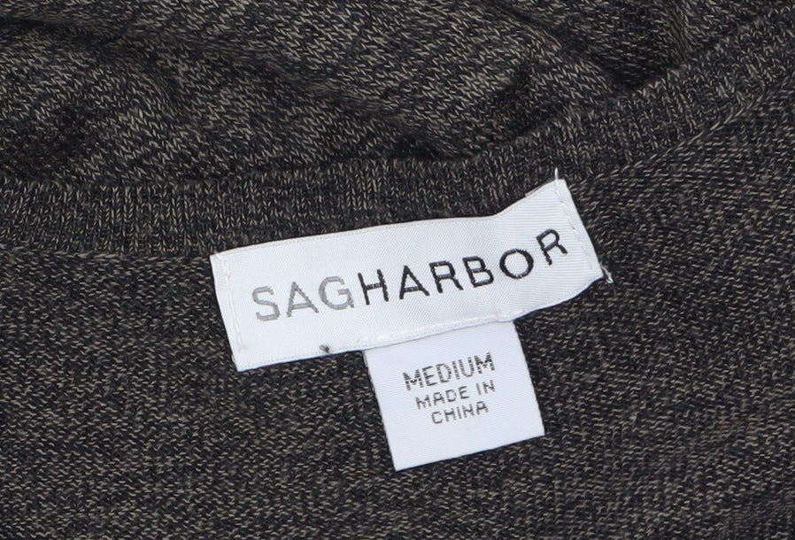 Womens UK Size M Sag Harbor Grey Cardigan Jumper