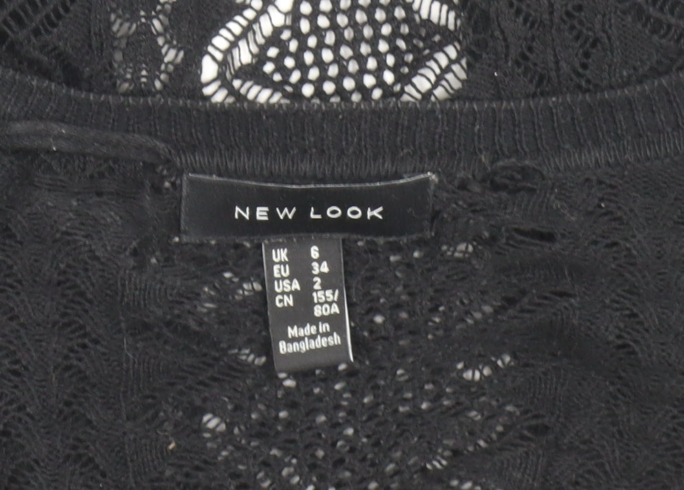 Womens UK Size 6 New Look Black Cardigan Jumper