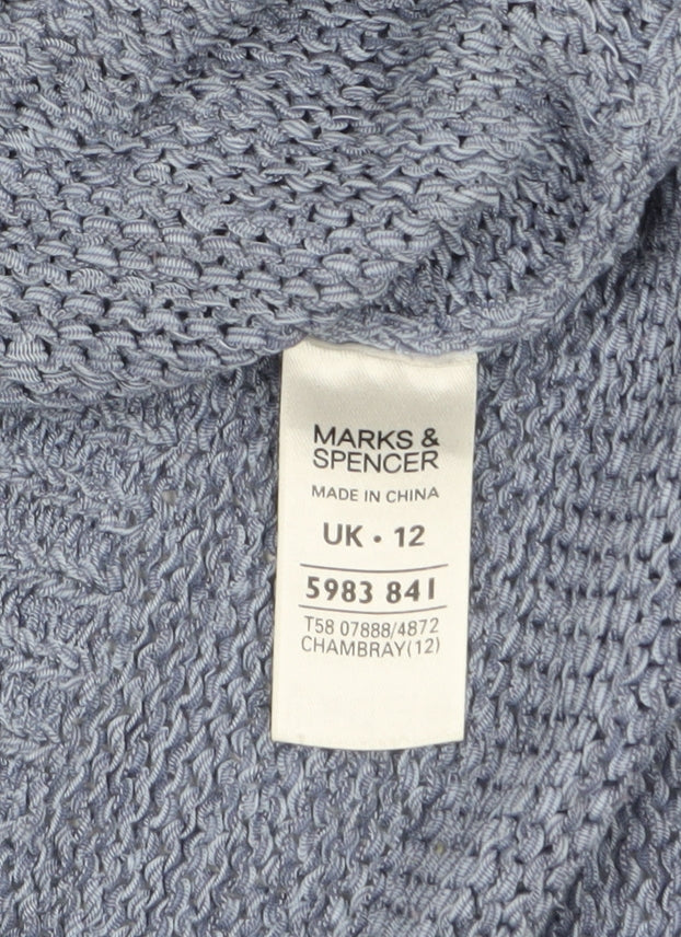 Womens UK Size 12 Marks and Spencer Blue Cardigan Jumper