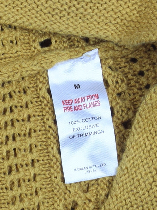 Womens UK Size M Papaya Yellow Pullover Jumper