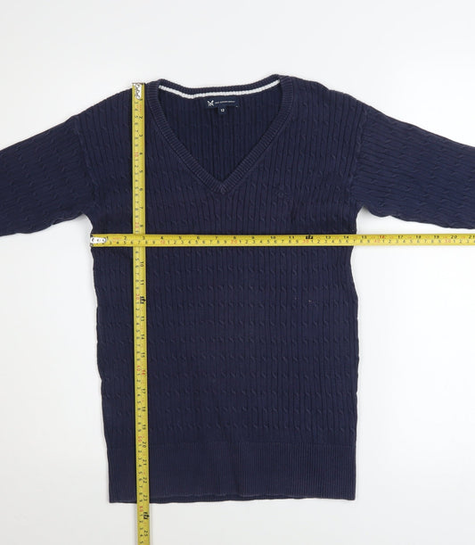 Womens UK Size 12 Crew Clothing Company Blue Pullover Jumper