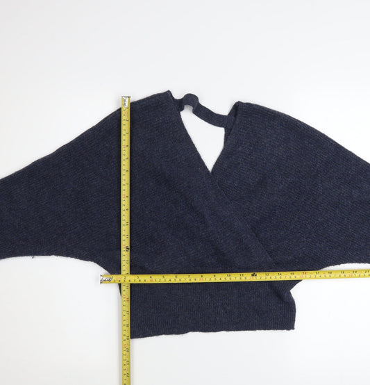Womens UK Size XL Y.A.S Blue Wrap Jumper