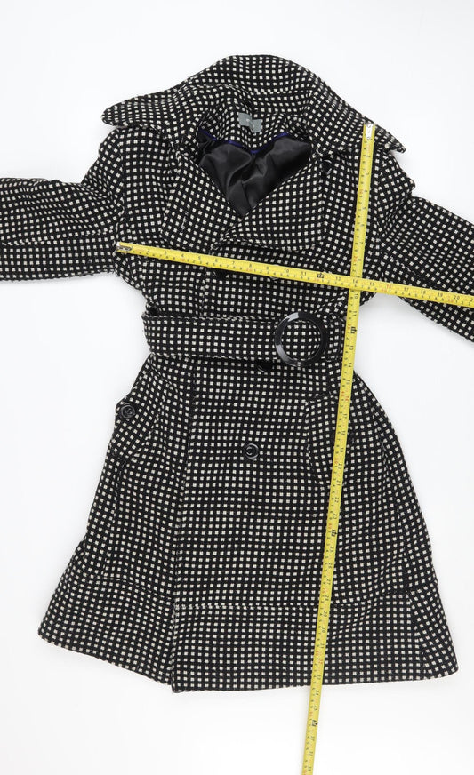 Womens UK Size 12 Et Vous Black Trench Coat