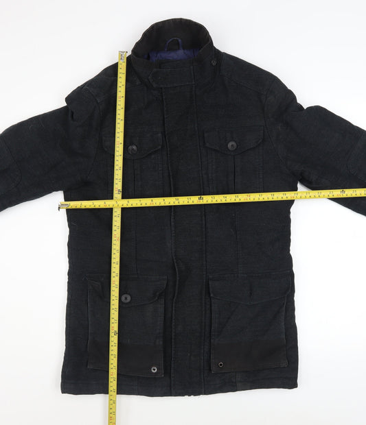 Mens UK Size S Easy Black Military Jacket