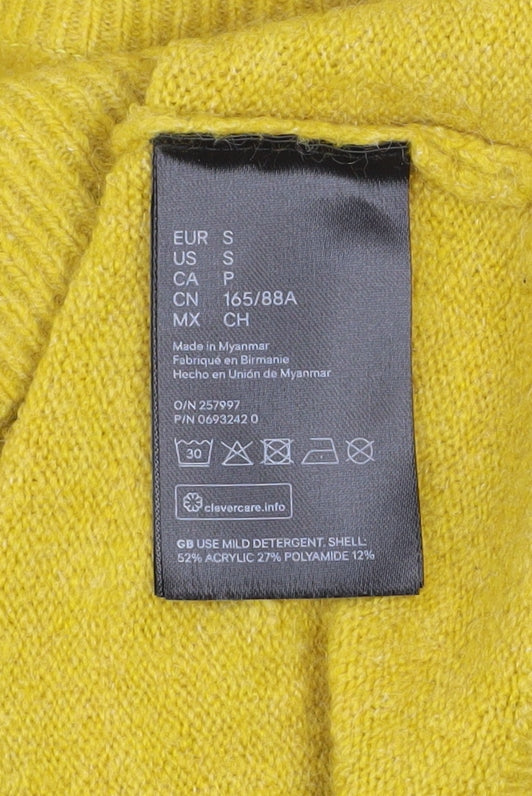 Womens UK Size S H&M Yellow Pullover Jumper