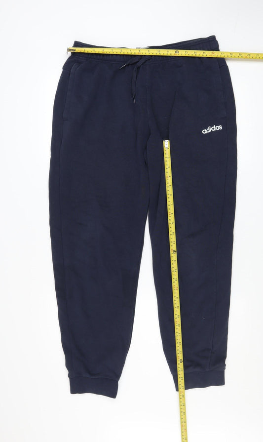 Mens UK Size L adidas Regular Fit Jogger Blue Trousers