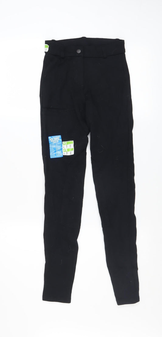 Womens UK Size XS DECATHLON Slim Fit Riding Black Trousers