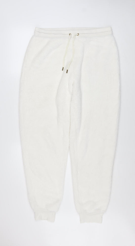 Womens UK Size M Marks and Spencer Regular Fit Jogger White Trousers