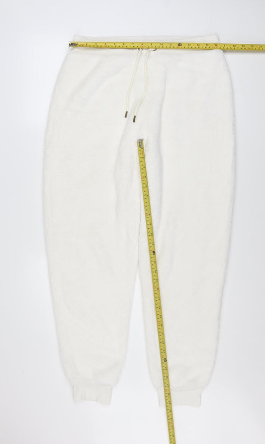 Womens UK Size M Marks and Spencer Regular Fit Jogger White Trousers