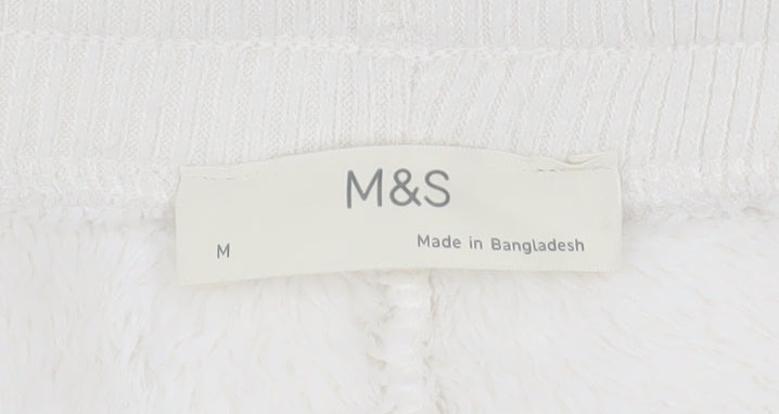 Womens UK Size M Marks and Spencer Regular Fit Jogger White Trousers