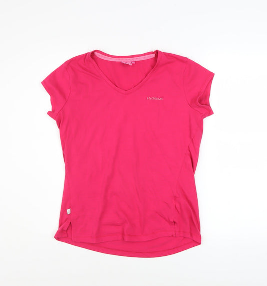 LA Gear Women’s Pink V-Neck Short Sleeve Basic T-Shirt Size 14