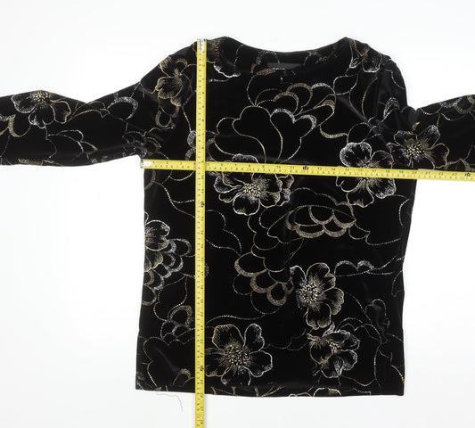 Womens UK Size M Briggs Black Tunic Blouse