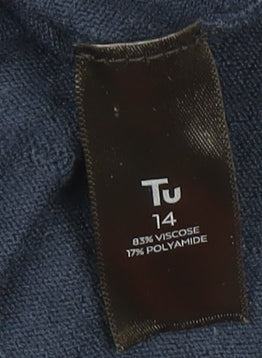 Womens UK Size 14 TU Blue Basic T-Shirt