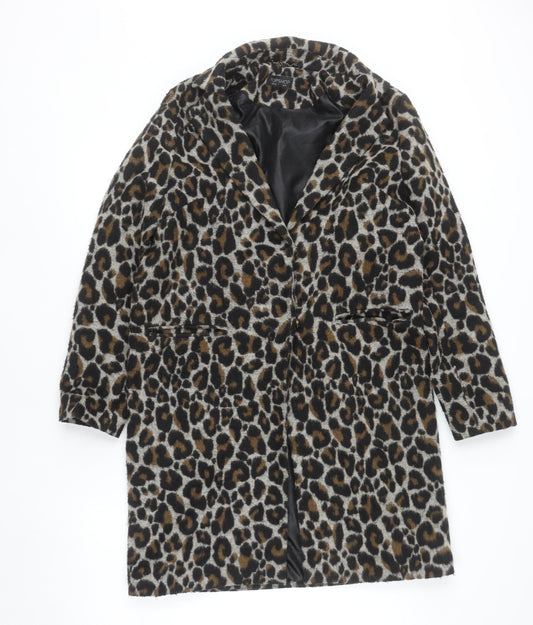 Womens UK Size 8 Topshop Brown Overcoat