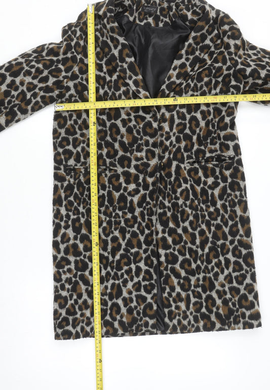 Womens UK Size 8 Topshop Brown Overcoat