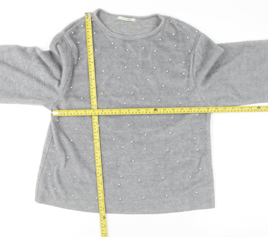 Womens UK Size M Zara Trafaluc Grey Pullover Jumper