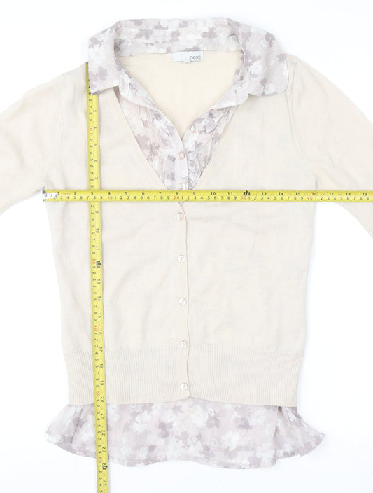 Womens UK Size 12 NEXT Beige Layered Blouse