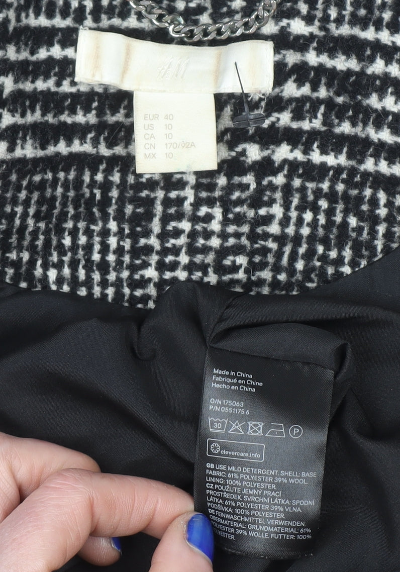 Womens UK Size 12 H&M Grey Overcoat