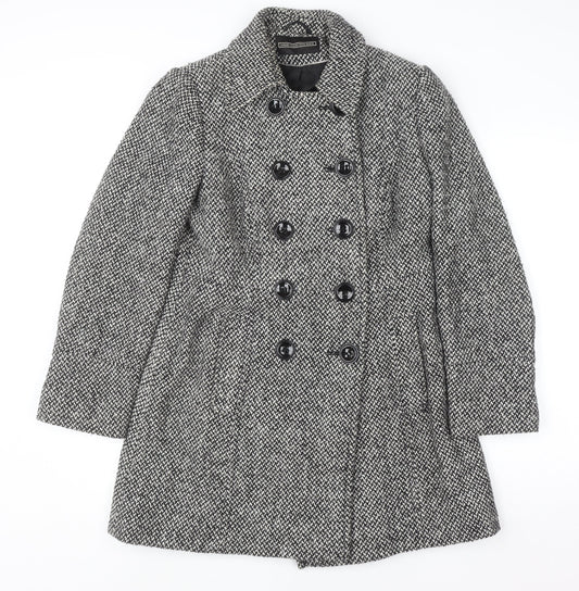 Womens UK Size 10 BHS Grey Pea Coat