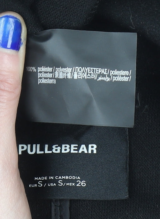 Womens UK Size S Pull&Bear Black Overcoat