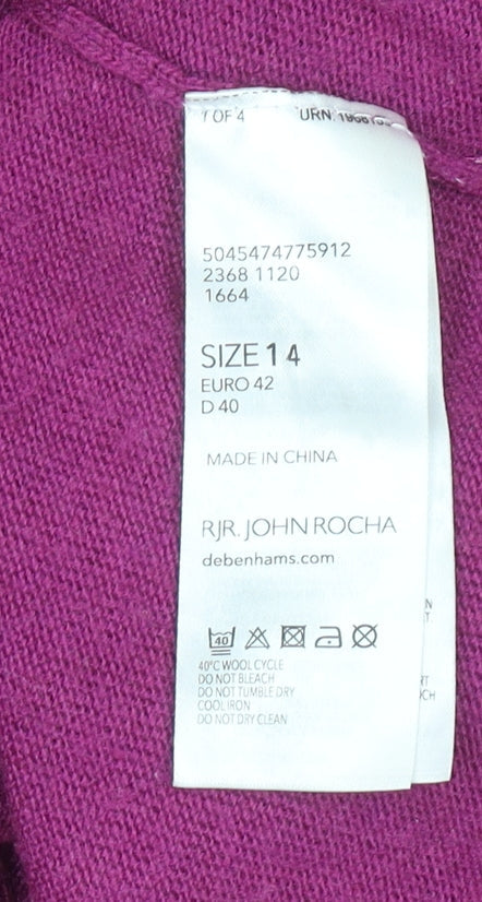 Womens UK Size 14 RJR John Rocha Purple Cardigan Jumper