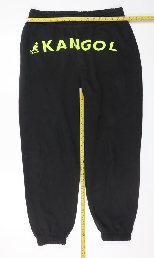 Mens UK Size L Kangol x H&M Regular Fit Sweatpants Black Trousers