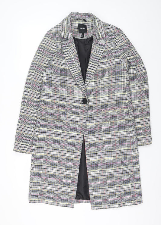 Womens UK Size 8 New Look Grey Overcoat