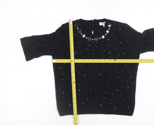 Womens UK Size S Marks and Spencer Black Pullover Jumper