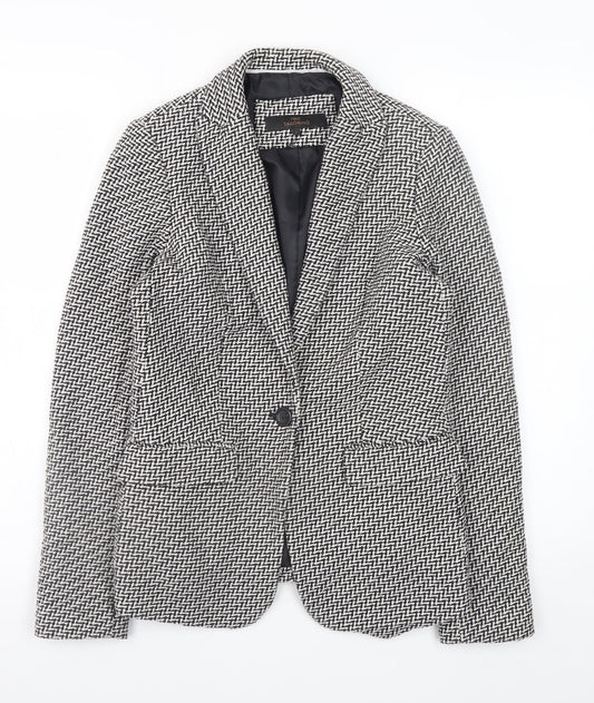 Next Women’s Black Herringbone Classic Blazer Size 6