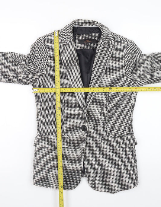 Next Women’s Black Herringbone Classic Blazer Size 6