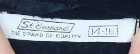 Womens UK Size 14-16 St. Bernard Blue Full Zip Hoodie