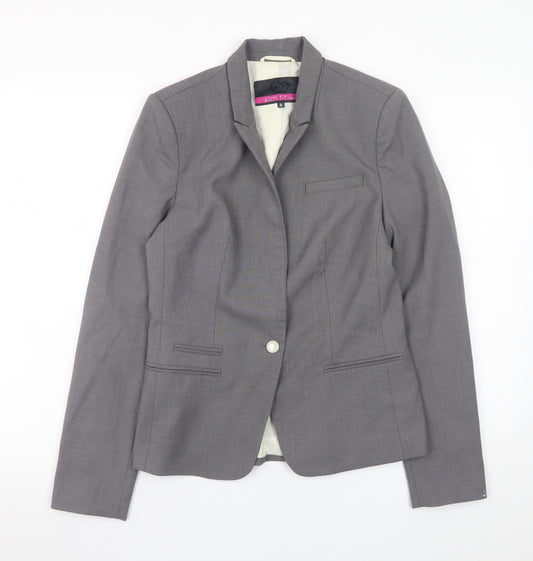Next Womens Grey Slim Fit Blazer Jacket Size 8 Workwear