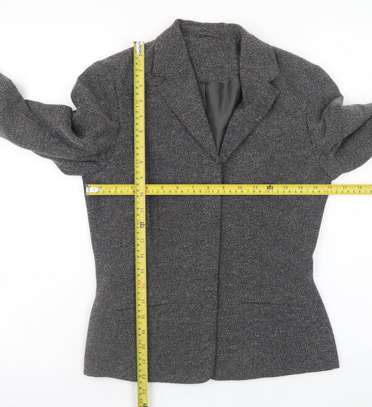 Principles Petite Women’s Grey Tweed Blazer Jacket Size 8