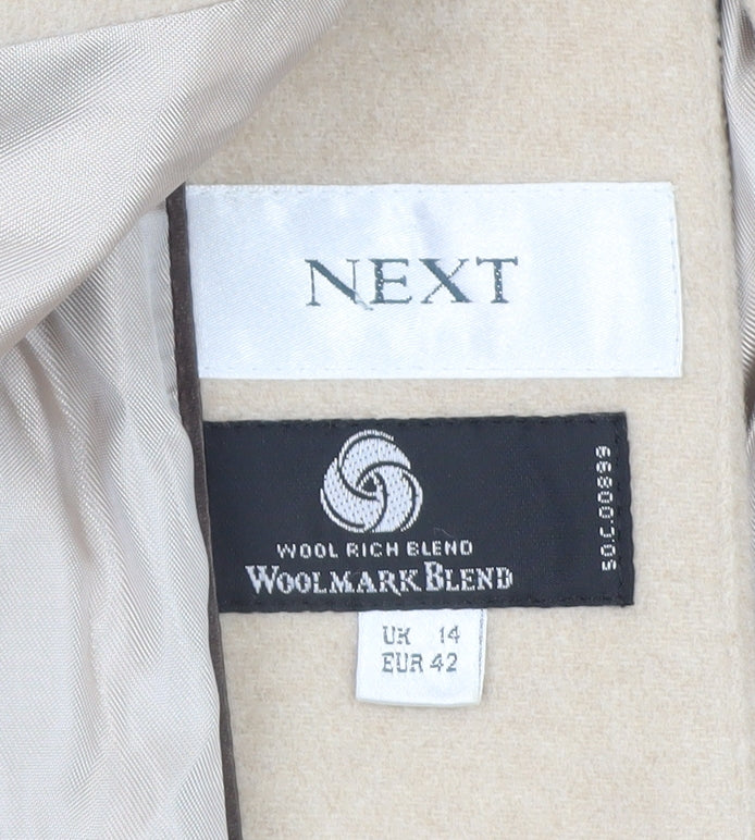 Womens UK Size 14 NEXT Beige Overcoat