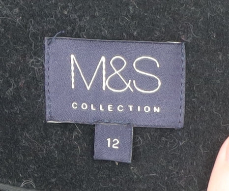 Womens UK Size 12 Marks and Spencer Black Trench Coat