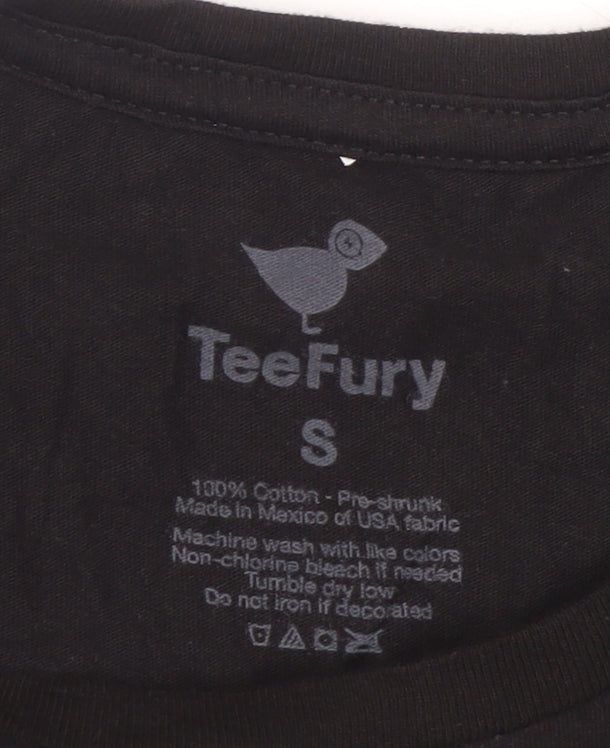Womens UK Size S TeeFury Black Basic T-Shirt