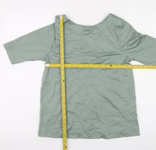 Womens UK Size 12 Jaeger Green Basic T-Shirt