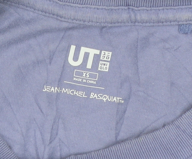 Womens UK Size XS Uniqlo Purple Cropped T-Shirt