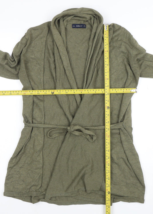 Womens UK Size S Zara Green Cardigan Jumper