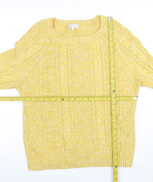 Womens UK Size M Monsoon Yellow Pullover Jumper
