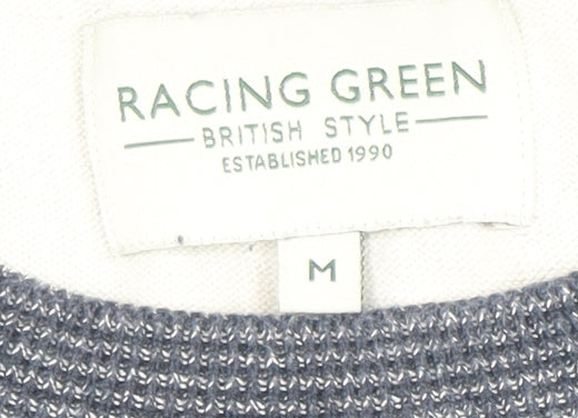 Mens UK Size M Racing Green Blue Pullover Jumper