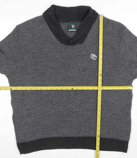 Mens UK Size XL Leicester Tigers Grey Pullover Jumper