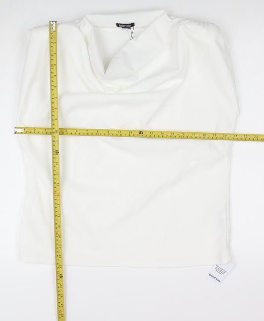 Womens UK Size 16 Boohoo White Basic Tank