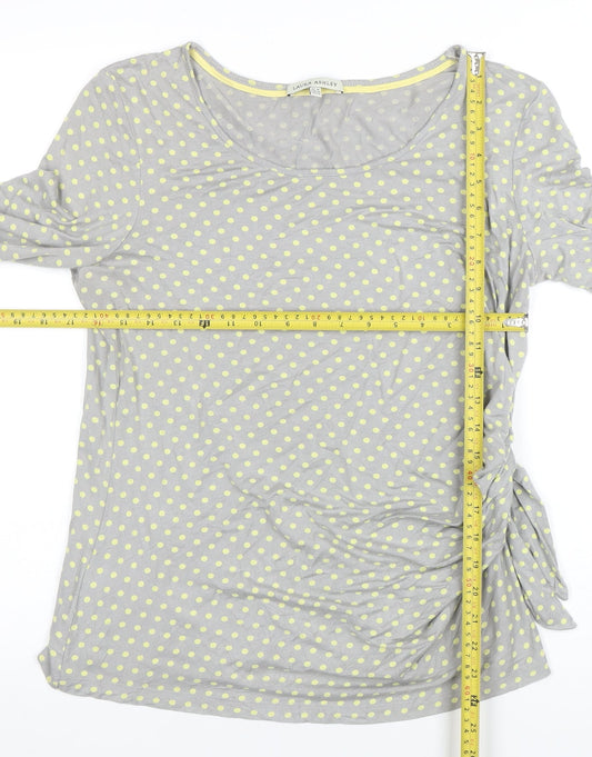 Womens UK Size 16 Laura Ashley Grey Basic T-Shirt