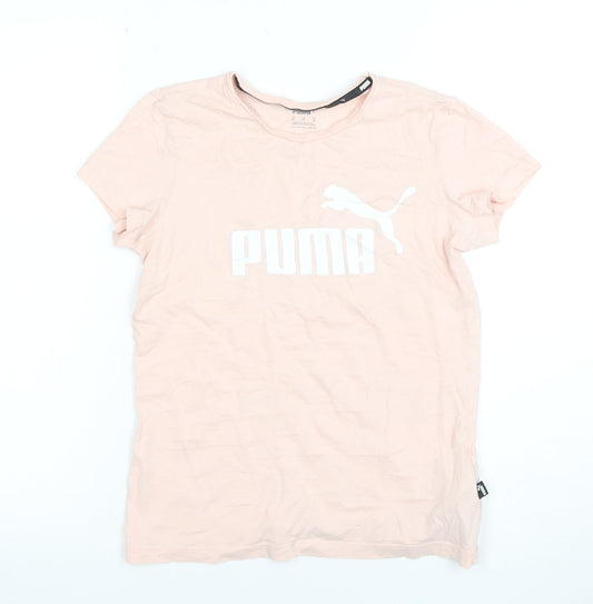 Additional front view of Puma Women's Pink Short Sleeve Classic Cotton Crew Neck T-Shirt XS