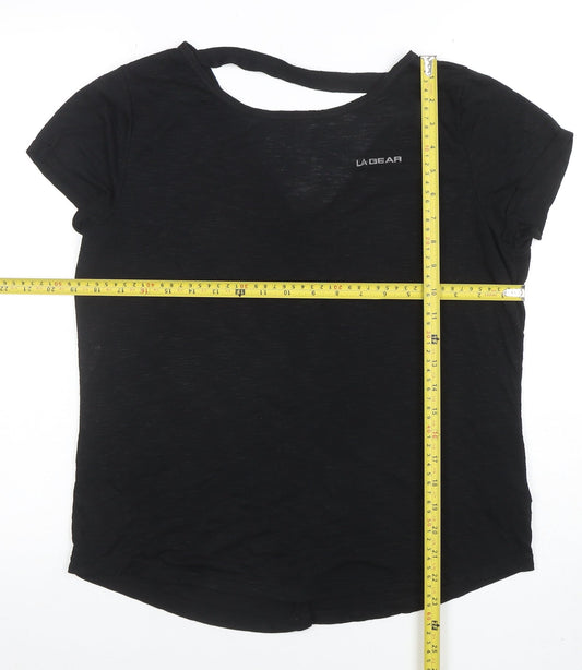 Womens UK Size 14 LA Gear Black Basic T-Shirt