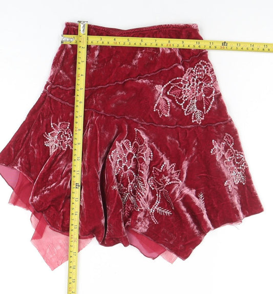 Girls UK Size 6-7 Years Jigsaw Junior Flare Velvet Skirt