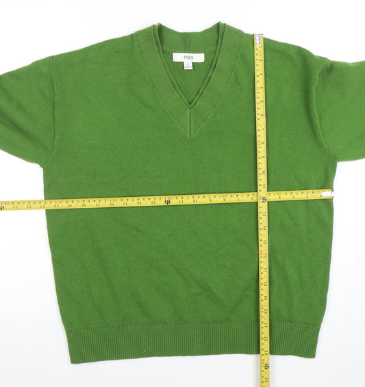 Mens UK Size M Marks and Spencer Green Pullover Jumper