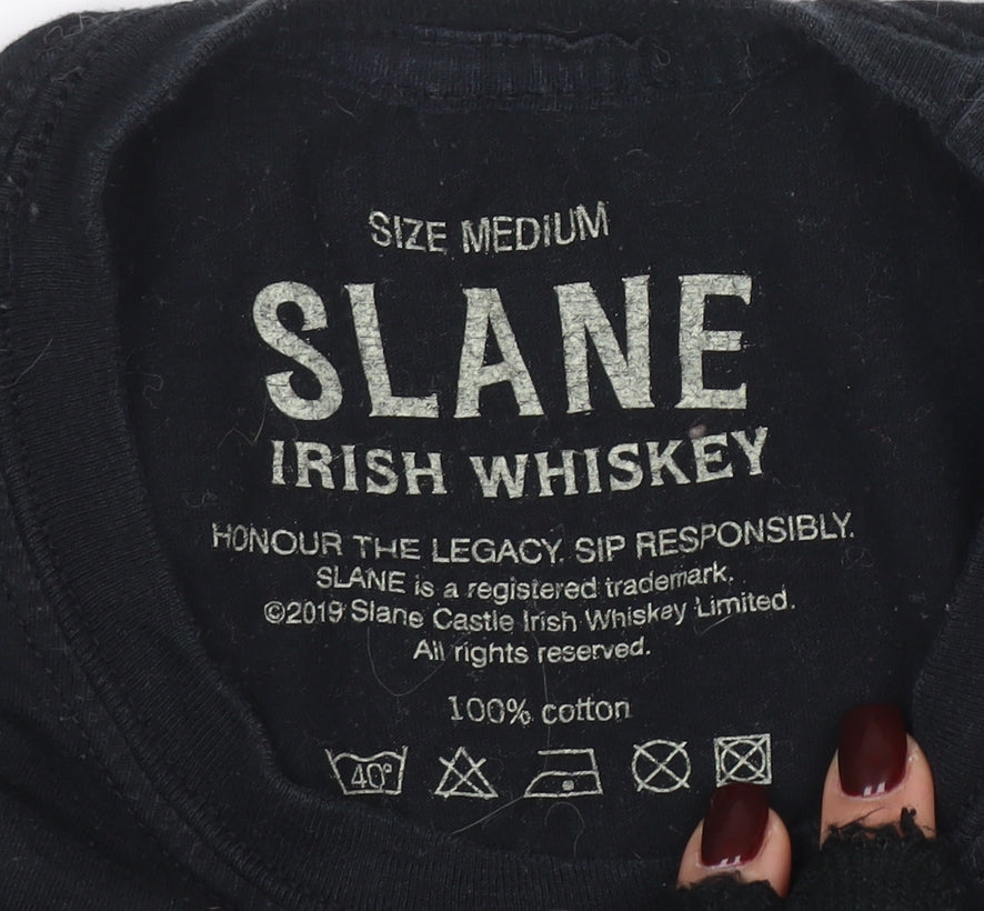 Mens UK Size M Slane Irish Whiskey Black T-Shirt